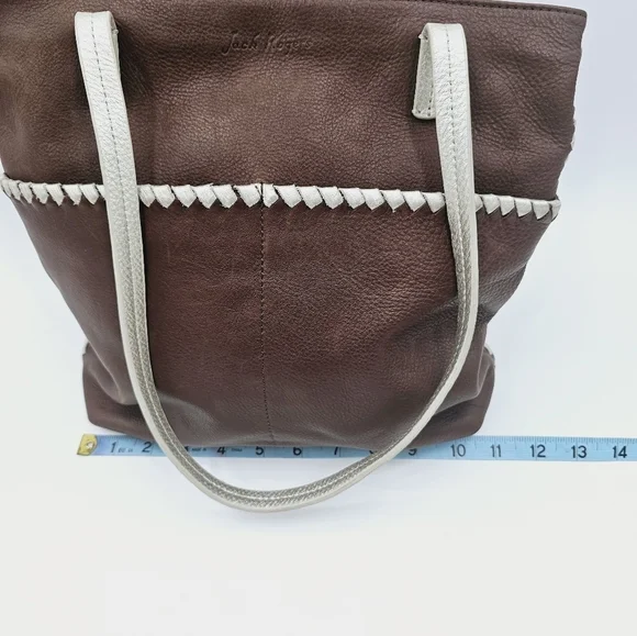 Jack Rogers Brown Leather Shoulder Bag Purse with Tassel - Picture 12 of 16